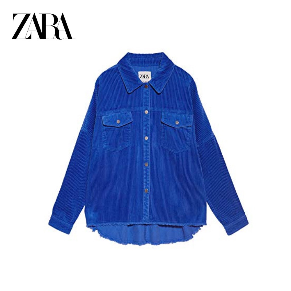 ✨ Zara Blue Corduroy jacket with pockets XSmall